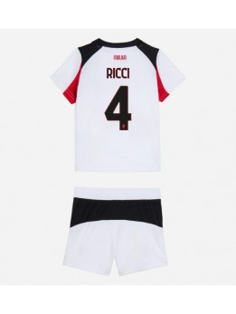 AC Milan Samuele Ricci #4 Replika Borta Kläder Barn 2025-26 Kortärmad (+ byxor)